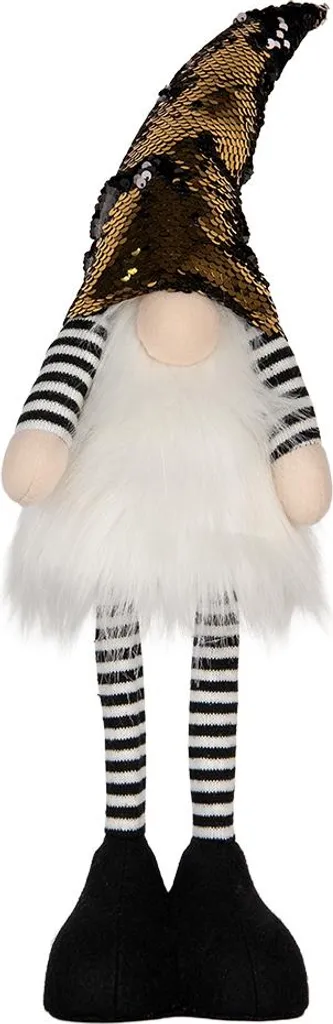 Nain de Noël Clayre & Eef avec LED Doré 56 cm - Décoration Festive 64287