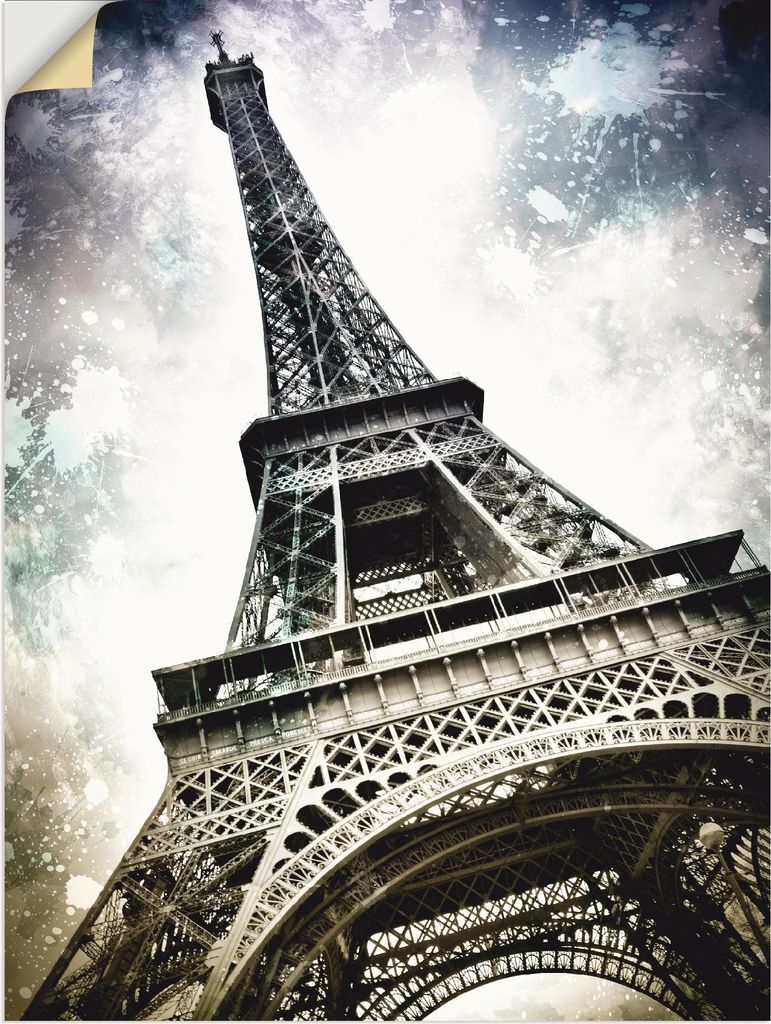 ARTland Wandbild, selbstklebend Paris Eiffelturm Dekorativ Größe: 90x120 cm