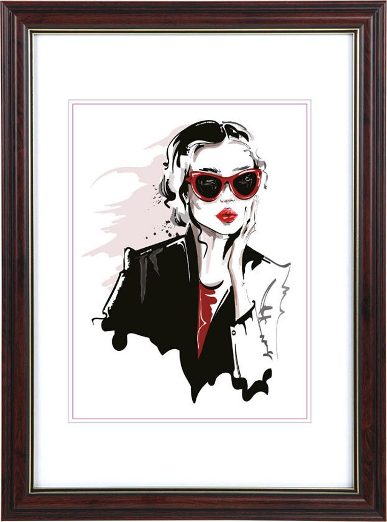 Bilderrahmen Mahagoni Klarglas Glasrahmen photo frame Fotorahmen Wanddeko Collage PS-2 - Format: 15x20
