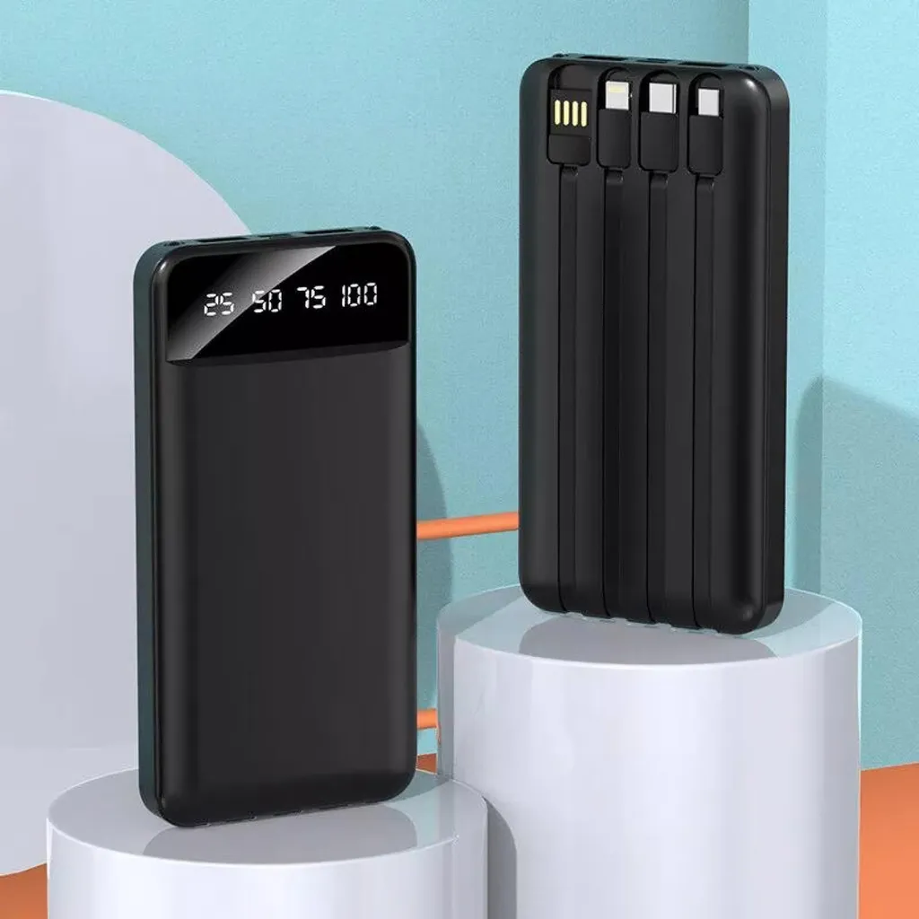 Banque d'Alimentation Haute Capacité avec 4 Câbles de Charge Intégrés - 8