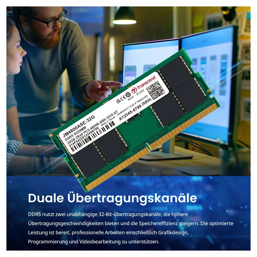 Extension RAM 32 Go DDR5 Transcend JetMemory pour Multitâche Intensif - 10