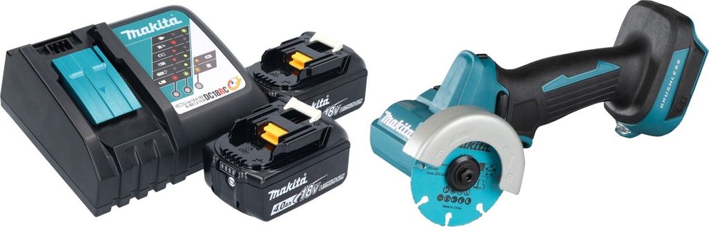 Makita DMC 300 RM Akku Winkelschleifer 18 V 76 mm Brushless + 2x Akku 4,0 Ah + Ladegerät