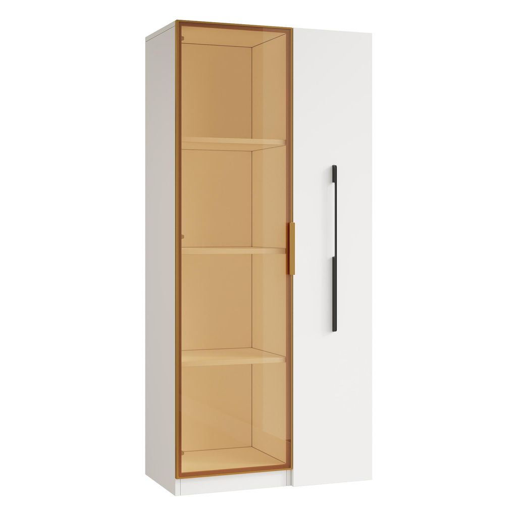 Flieks Glasvitrine mit LED-Beleuchtung und Rollschrank, Produktbild 