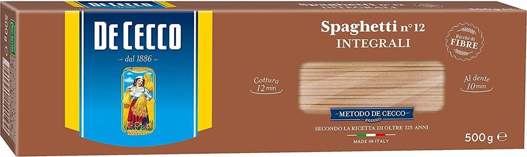 Pasta De Cecco Integrali Vollkorn Spaghetti, N.12 - 500g