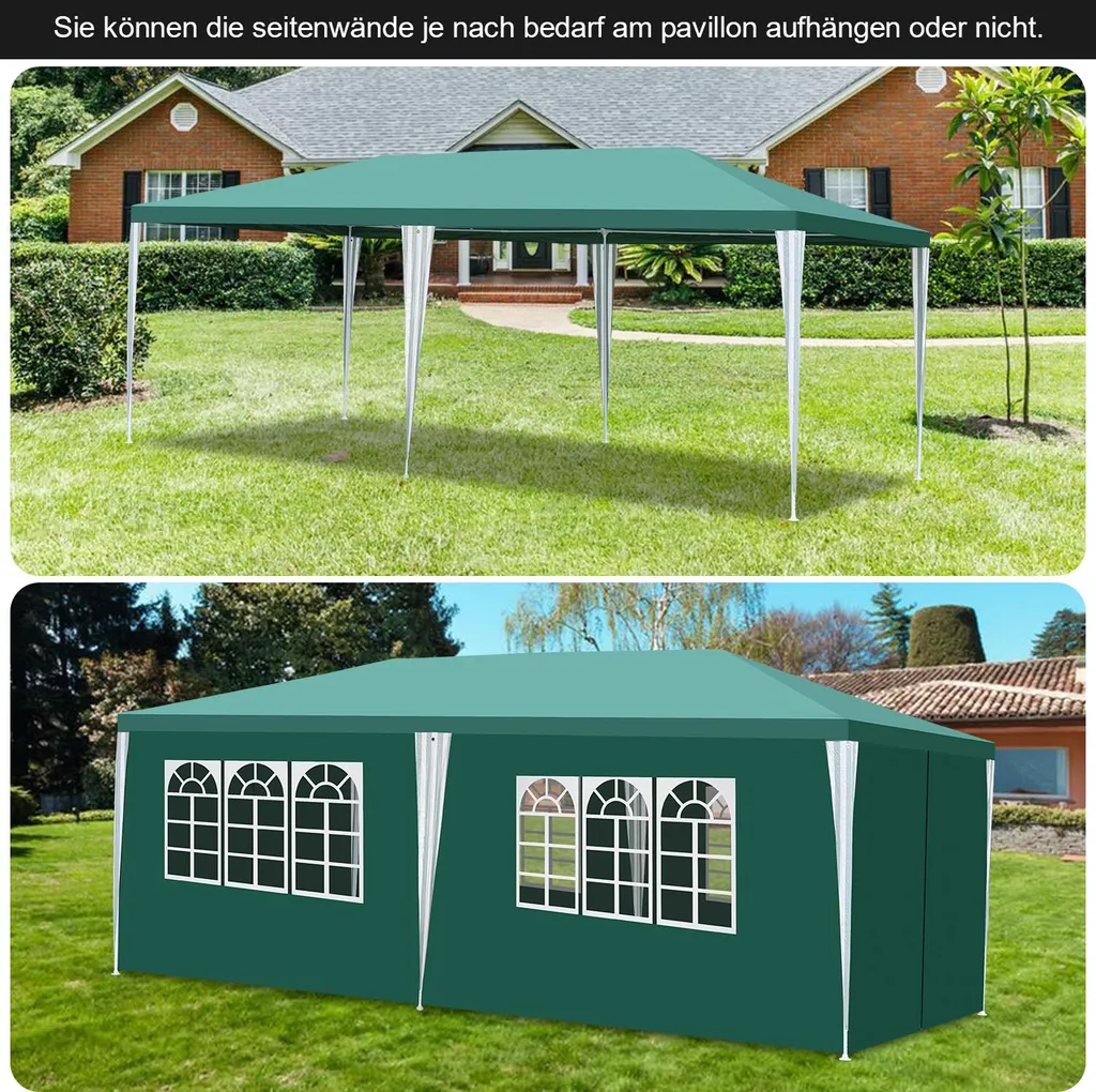 Offerta Gazebo Izrielar 3x6m | Tenda Party Verde Impermeabile