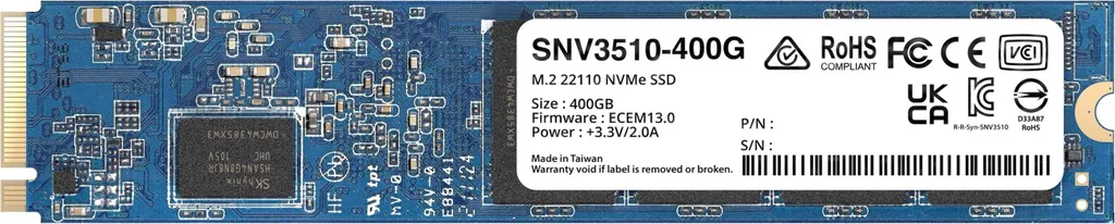 Éliminer Lenteurs NAS avec SSD Synology SNV3510-400G M.2 NVMe 400 Go Pro