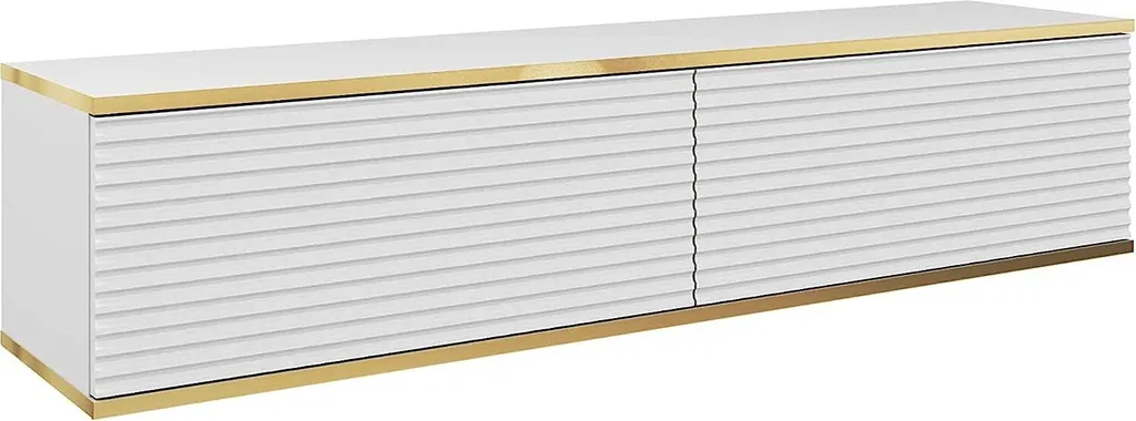 Banc TV Mural Suspendu Blanc - Ensemble de Salon Design de 135 cm