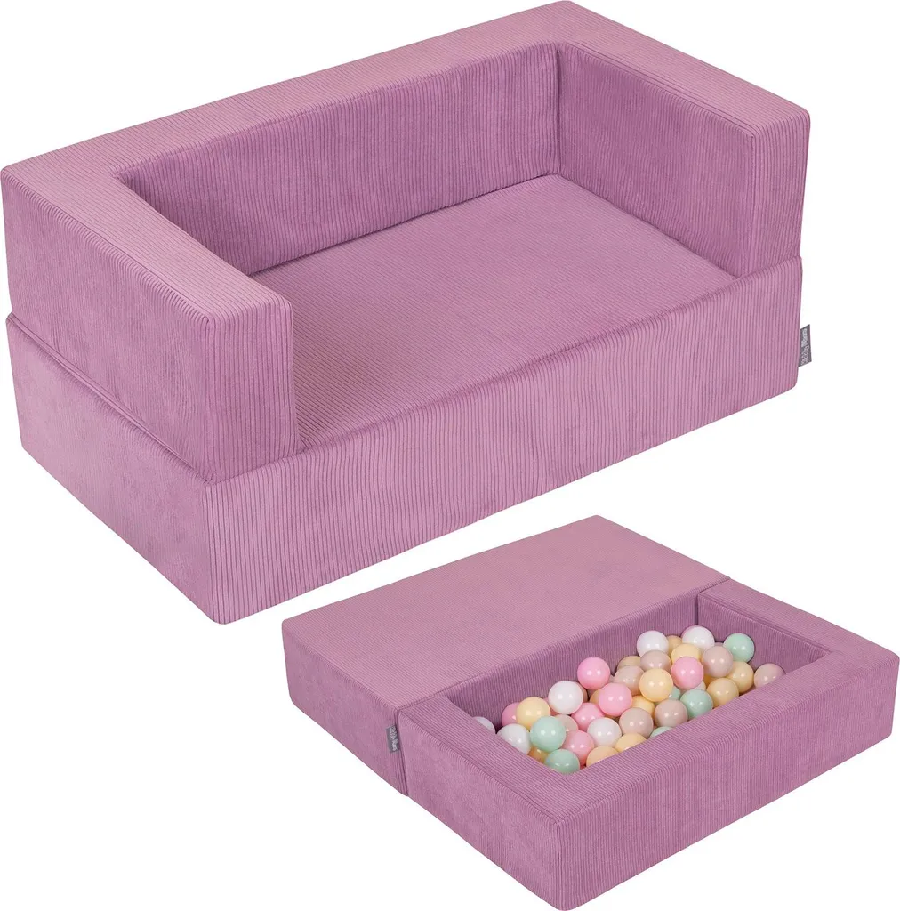 Offerta KiddyMoon: Divanetto Viola Bambini + 100 Palline Gioco