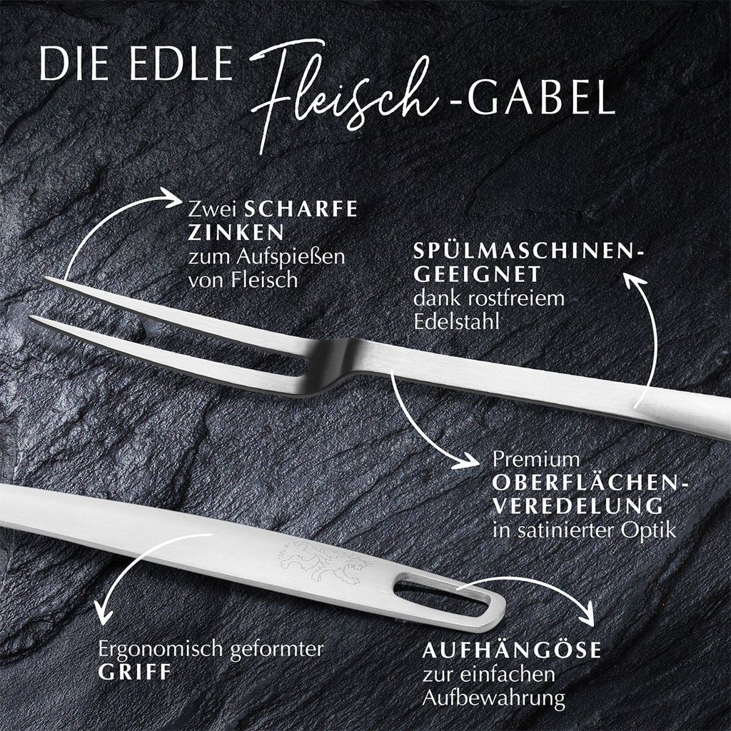 Stanley Rogers Fleischgabel 31,5 cm, Grillgabel mit formschönen Design aus hochwertigem Edelstahl, Tranchiergabel mit Premium Oberflächenveredlun...
