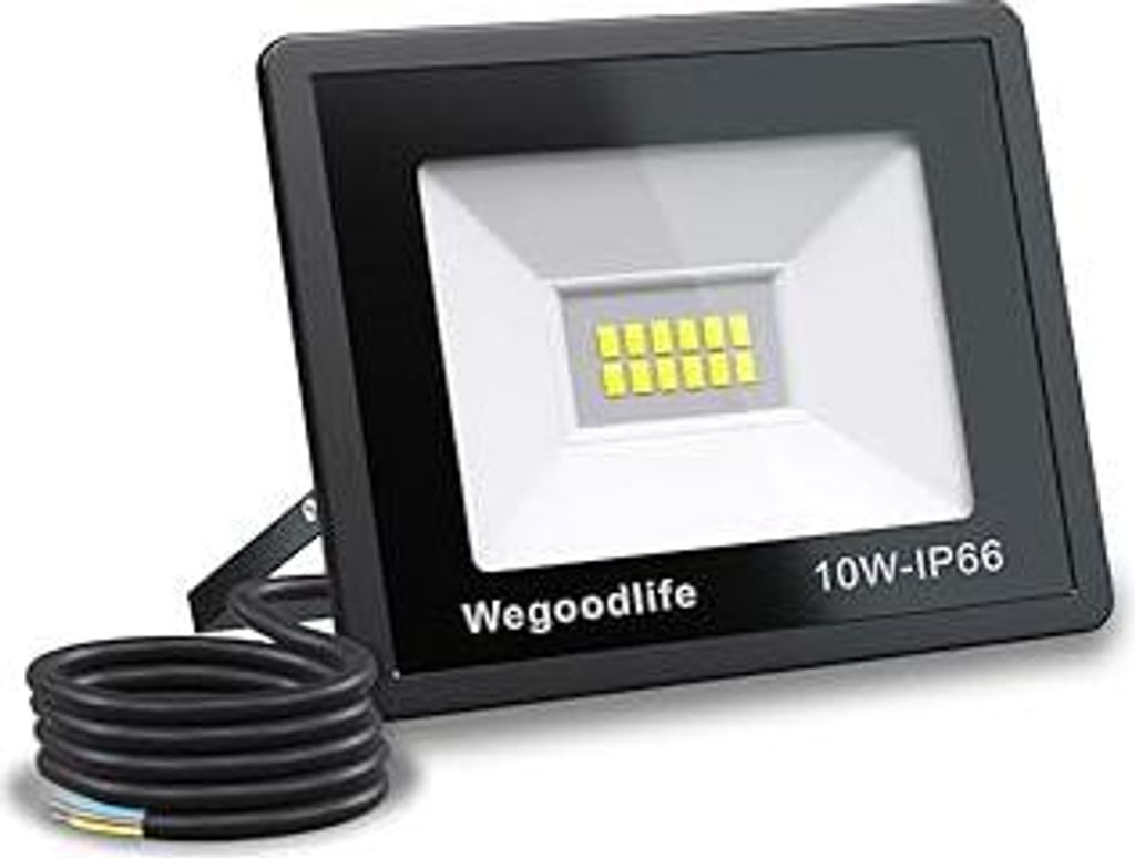 10W LED Strahler Außen, Superhell 730LM Scheinwerfer, 3000K Warmweiß Außenstrahler, IP66 Wasserdicht LED Fluter, Abstrahlwinkel 120°, Außenleu...