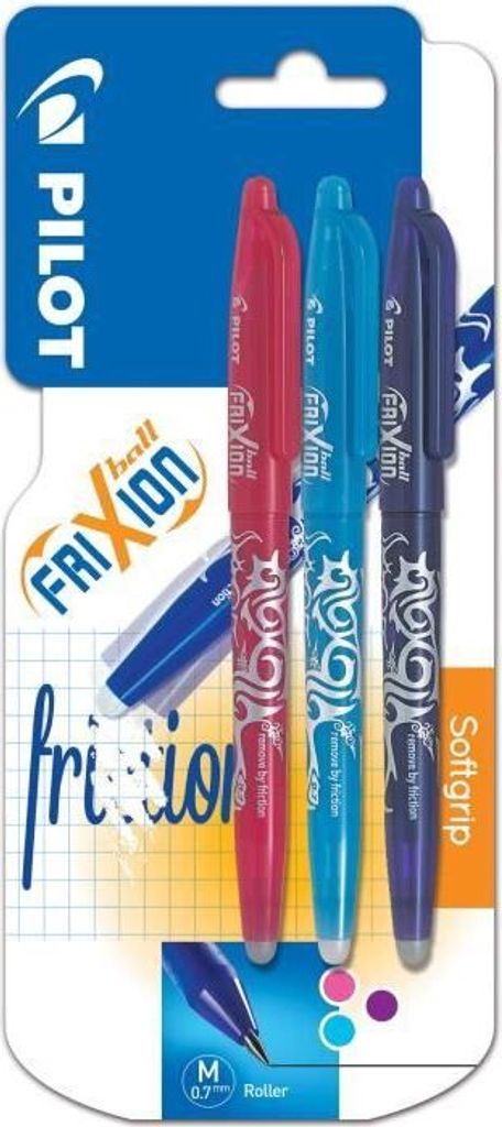 Pilot - Roller Frixion Ball Blister von 3: rosa, türkis und violett
