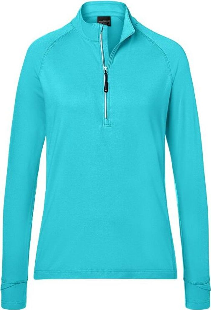 Ladies' Sports  Shirt Half-Zip turquoise, Gr. XL Produktbild 