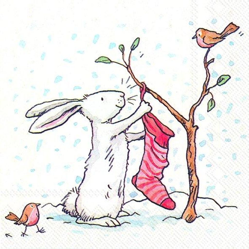Charming Snow Rabbits Lunch-Servietten L 728100 Produktbild 