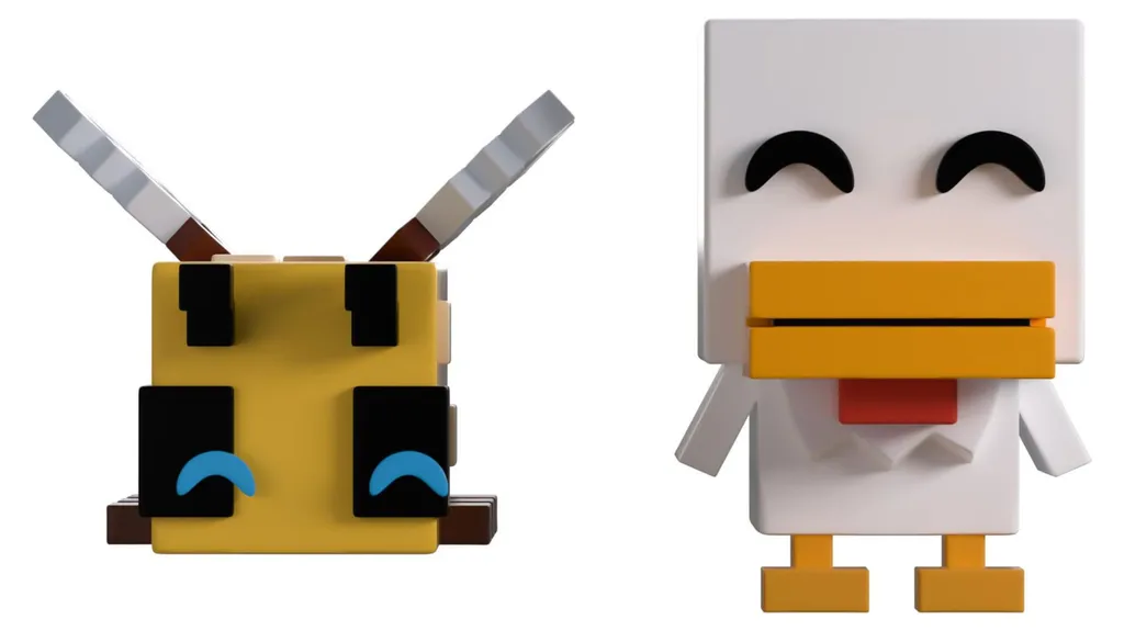 Minecraft Bee and Chicken Monitor Buddiez - Figurines Vinyle Officielles