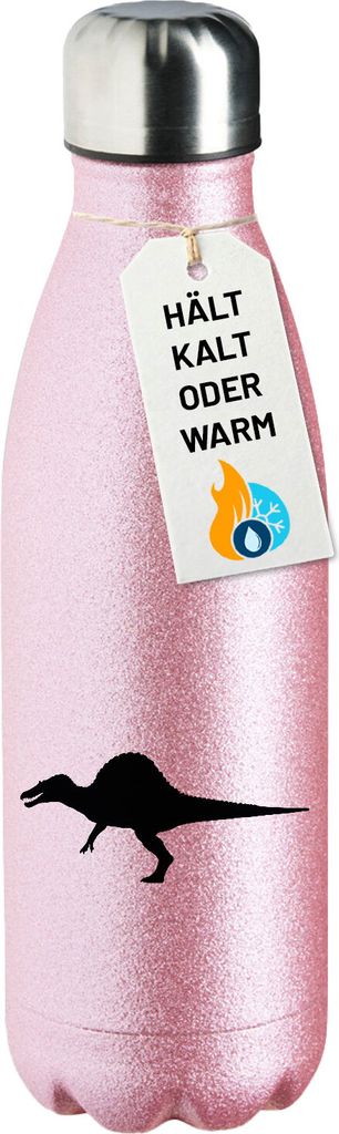 Huuraa Trinkflasche Spinosaurus Dinosaurier 500ml Pink Edelstahl Wasserflasche Trinkflasche Geschenkidee