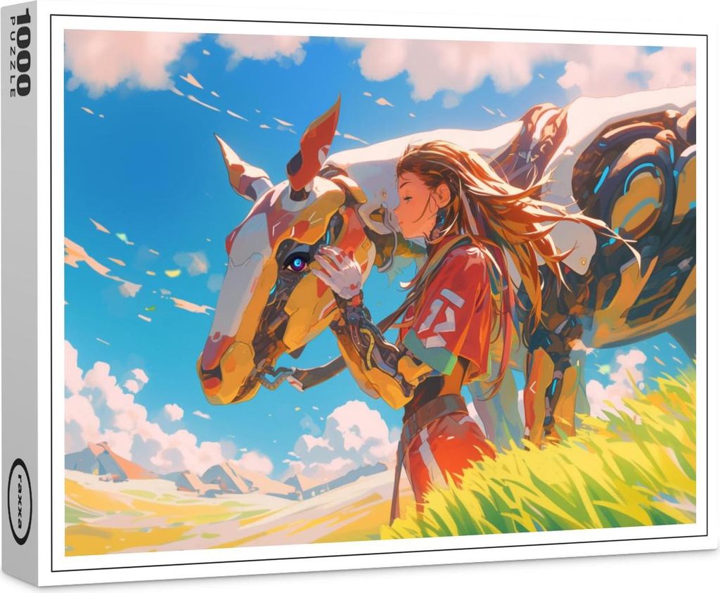 raxxa Premium-Puzzle "Tierwesen und Cyborg in enger Verbindung", 1000 Teile