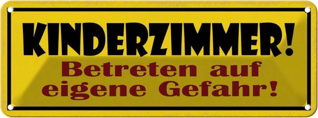 vianmo Blechschild 10x27 cm Kinderzimmer betreten Spruch Zitat Gefahr Witz Humor Lustig Spaß Kids Kinder Teens