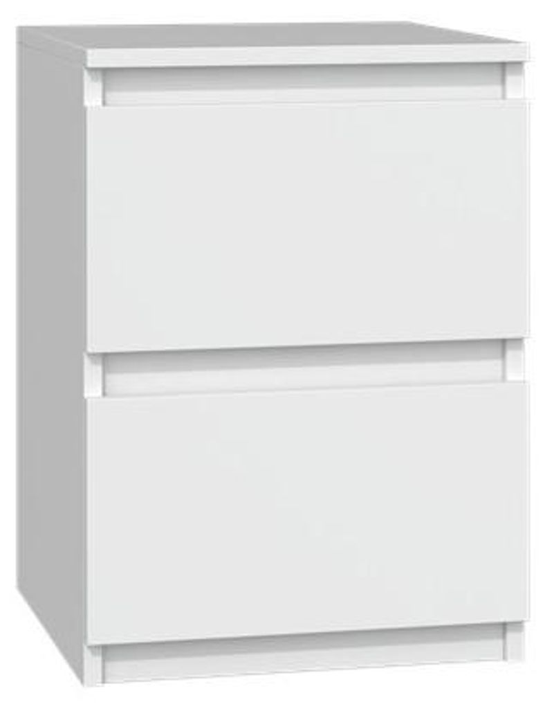 Topeshop M2 BIEL, Noční stolek, Bílá, 2 zásuvka/zásuvek, Obrázek produktu 