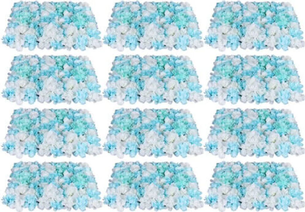 Mur de Fleurs Artificielles 40x60cm pour Décoration Murale Rose x12