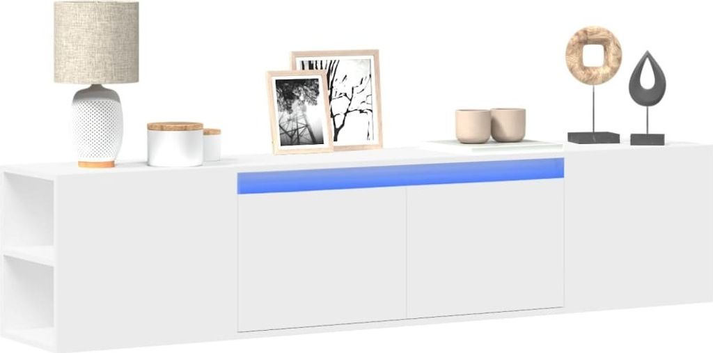 Maison Exclusive - TV-Wandschrank mit LED-Beleuchtung Weiß 180x31x39,5 cm