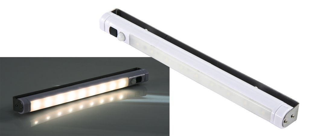 LED-Unterbauleuchte McShine, 9 SMD LED, 80 lm, Bewegungsmelder, Batteriebetrieb, warmweiß