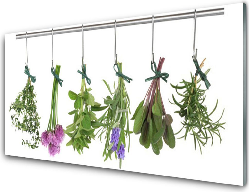 Küchenrückwand aus Glas 100x50cm Spritzschutz Blumen Blätter Pflanzen