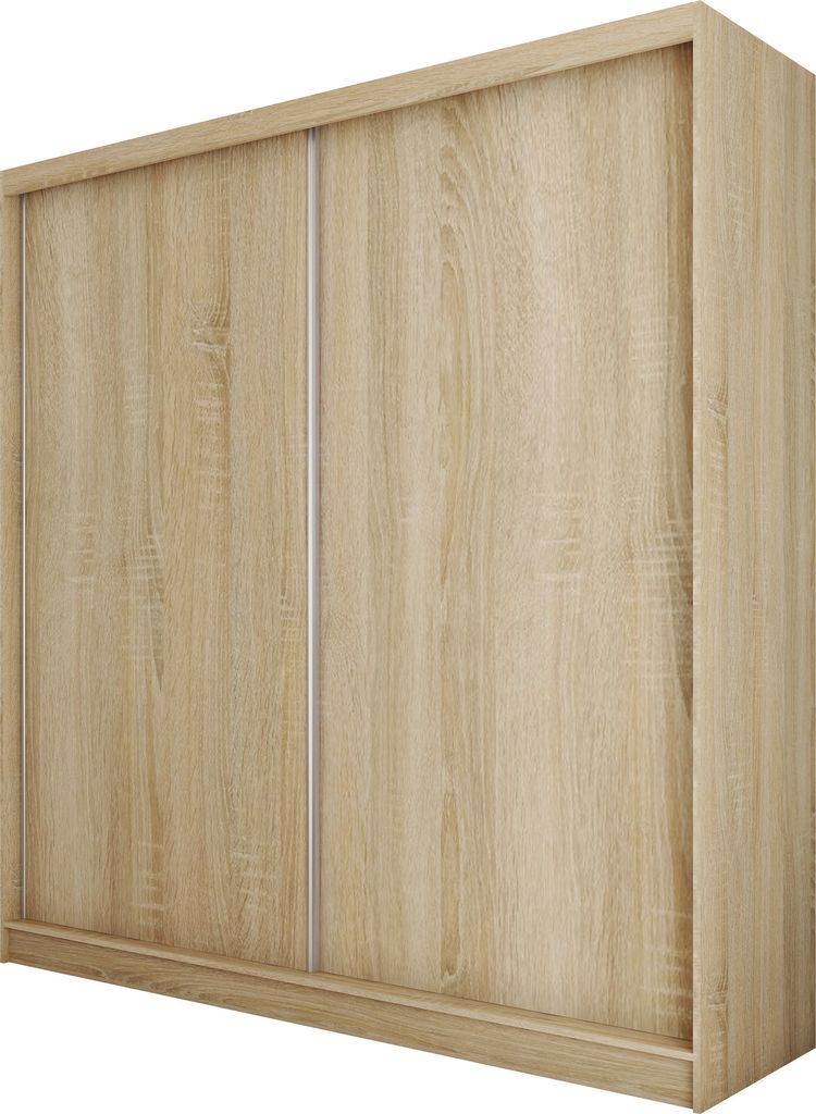Masseno Schiebetürenschrank SOFIA 200 cm Kleiderschrank Schlafzimmer Schrank 2-türig Sonoma Eiche