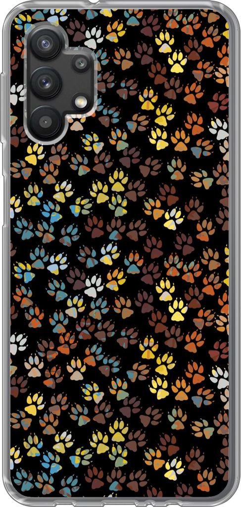 MuchoWow Handyhülle Schutzhülle Hülle für Telefoonhoesje Samsung Galaxy A32 5G Muster - Hunde - Pfoten - Jungen - Mädchen - Kinder - Kinder ...