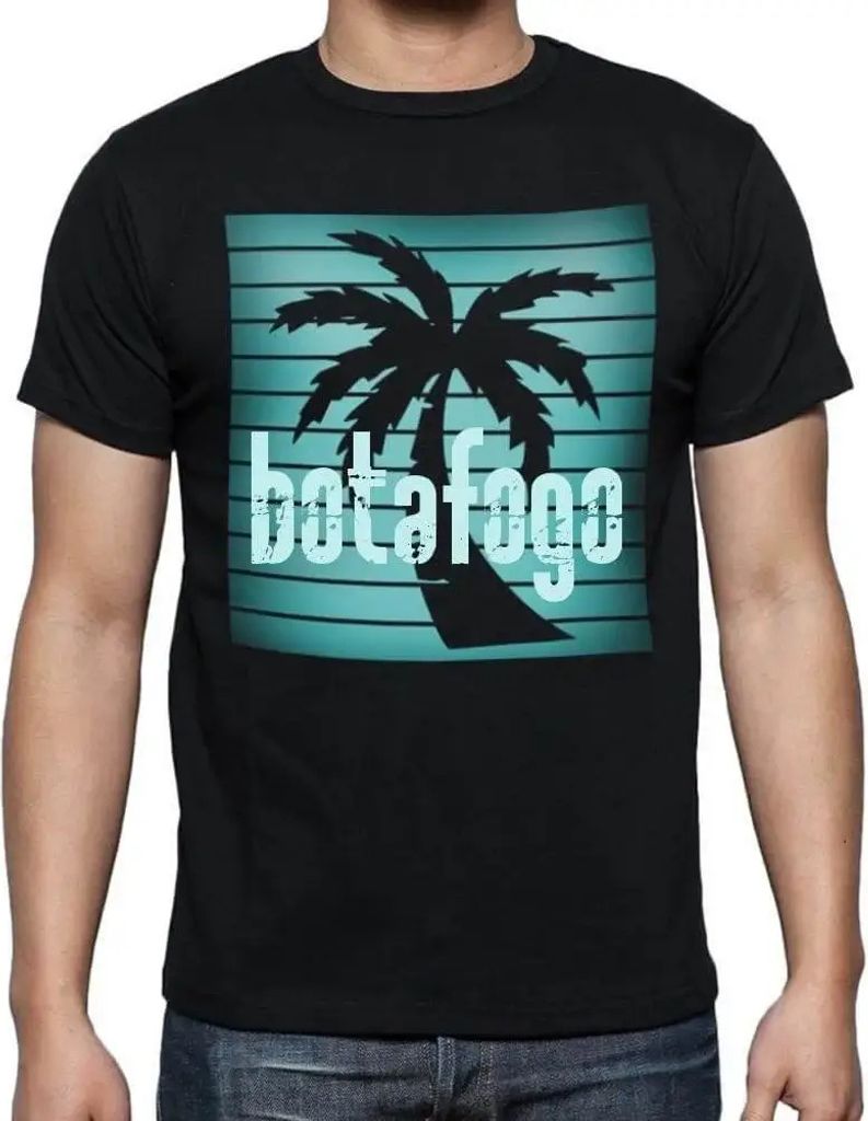 Herren Grafik T-Shirt Palme Strand Urlaub in Botafogo – Palm, Beach, Holidays In Botafogo – Öko-Verantwortlich Vintage Jahrgang Kurzarm Lustig...