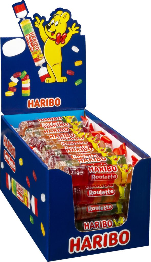 Haribo Roulette Fruchtgummi Geschmack Rolle 25g 50er Produktbild