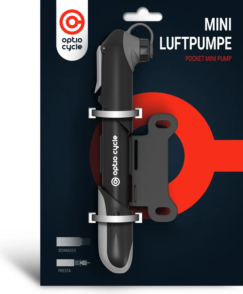 Pompe à air vélo de poche 120 PSI Optio Cycle pour VTT et route VTC