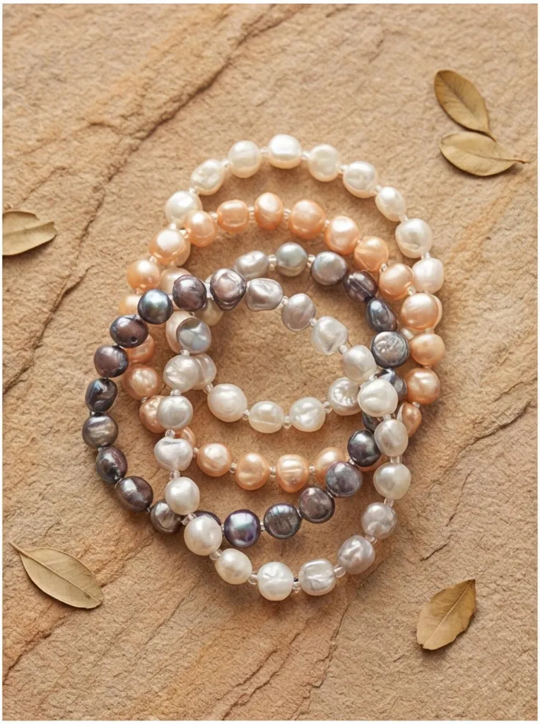 Regalo Donna: Bracciale Perle Vere Barocche 8-9mm Qualità AA - 10