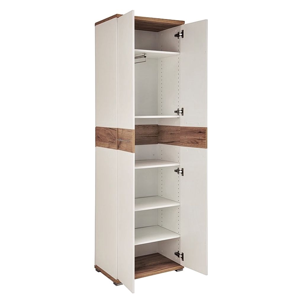 Garderobenschrank DAKOTA-01, weiß, Navarra-Eiche-Nb., 59 x 199 x 40cm