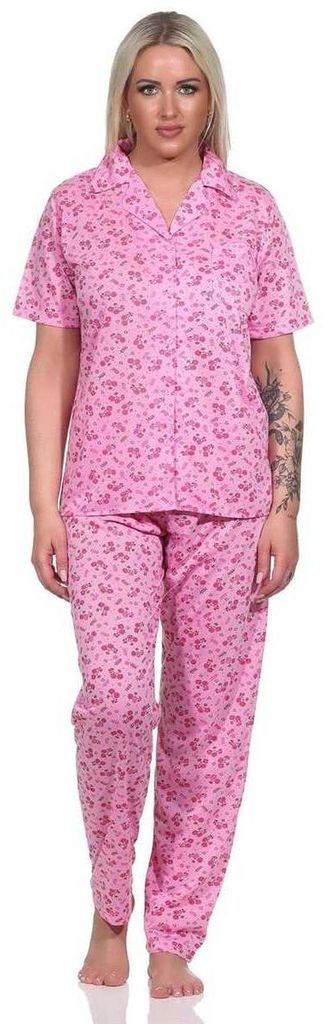 Damen Pyjama kurzarm Schlafanzug Pyjama-Set;  Pink L/40 Produktbild 