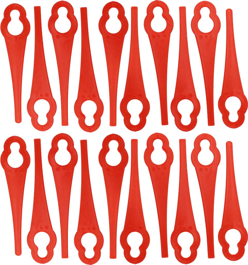 vhbw 20x Ersatz-Messer kompatibel mit Parkside PRTA 20 Li A1 Rasentrimmer - Ersatzklinge Rot, Nylon / Kunststoff