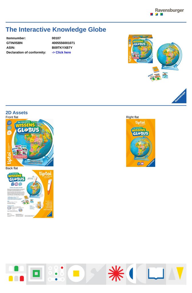 Der interaktive Wissens-Globus Ravensburger 00107 Produktbild 