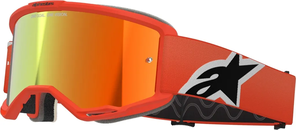 Masque de Cross Alpinestars Vision 5 Corp 2026 Orange Plexi Rouge Miroir