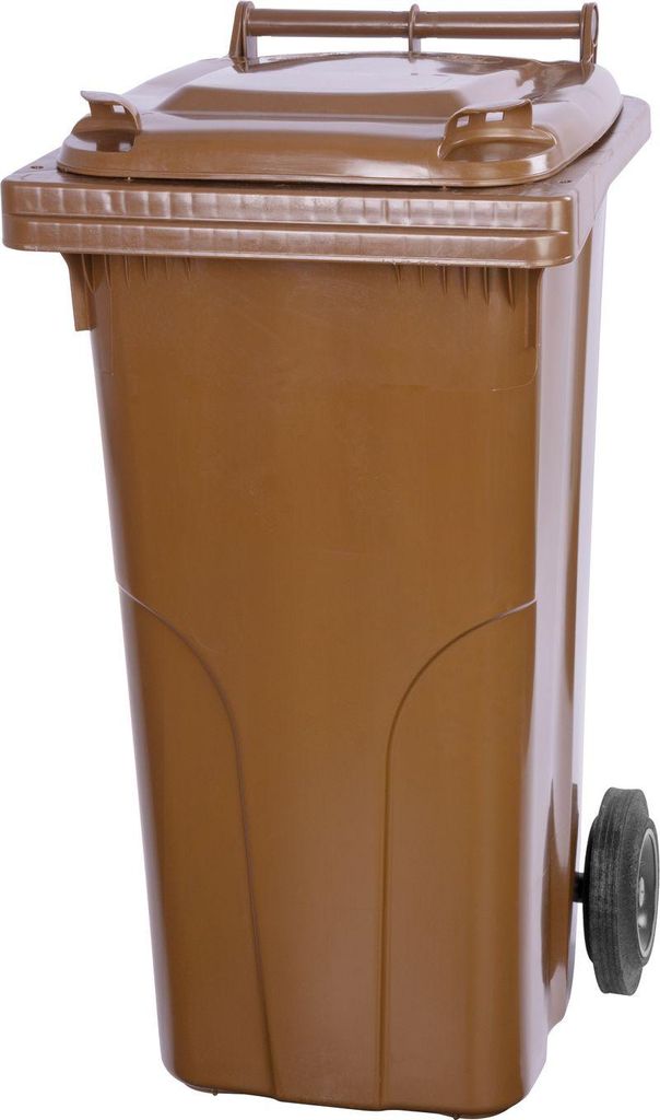 Poubelle Europlast, 120 L, plastique, marron 8014, HDPE, Image du produit 