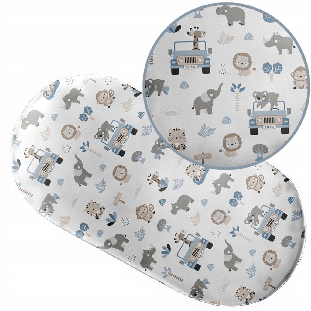 Spannbettlaken mit Gummizug 38x80 cm für Kinderwagen Moseskorb Wiege 100% Baumwolle