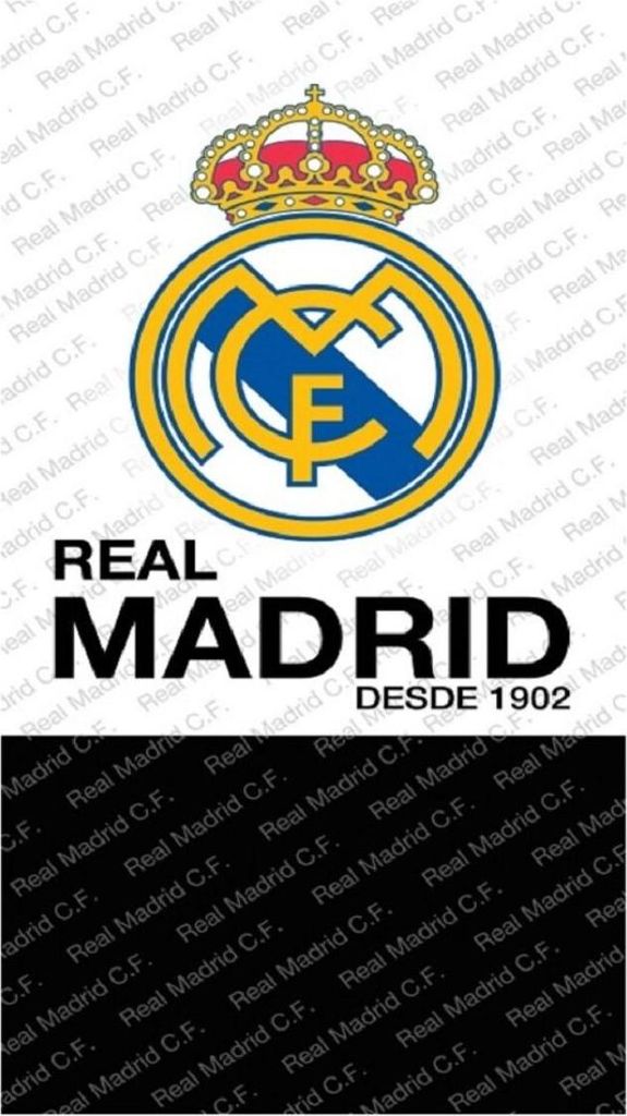 A marketing image for Real Madrid, featuring the club's crest and name.