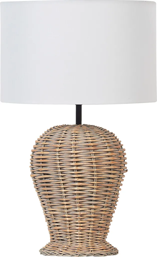 Lampe de Table 49 cm en Rotin Tressé Main - Style Vase Moderne et Chic