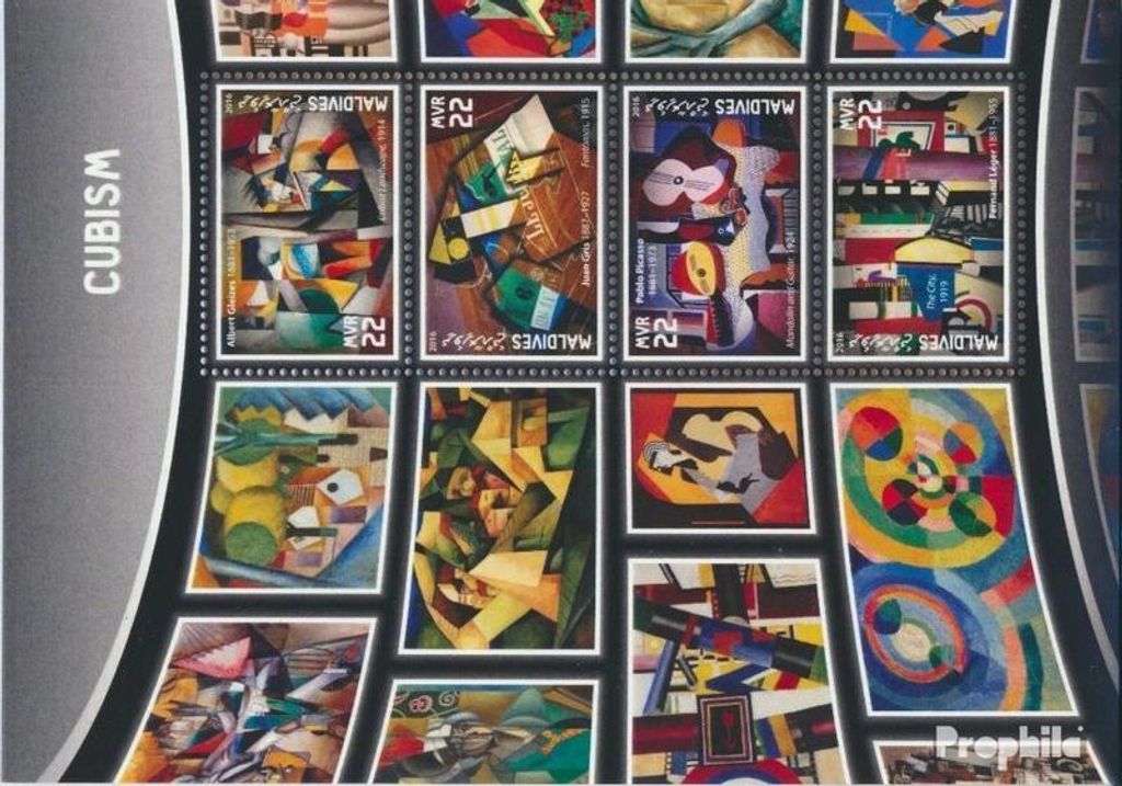 Briefmarken Malediven 2016 Mi 6595-6598 Kleinbogen (kompl. Produktbild 