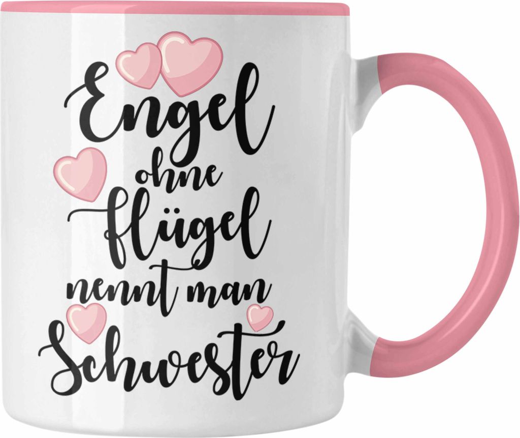 Trendation - Beste Schwester Geschenk Tasse Kaffeetasse Geburtstag Weihnachten Geschenkideen Schwestern Bruder Lustig Mug (Rosa)