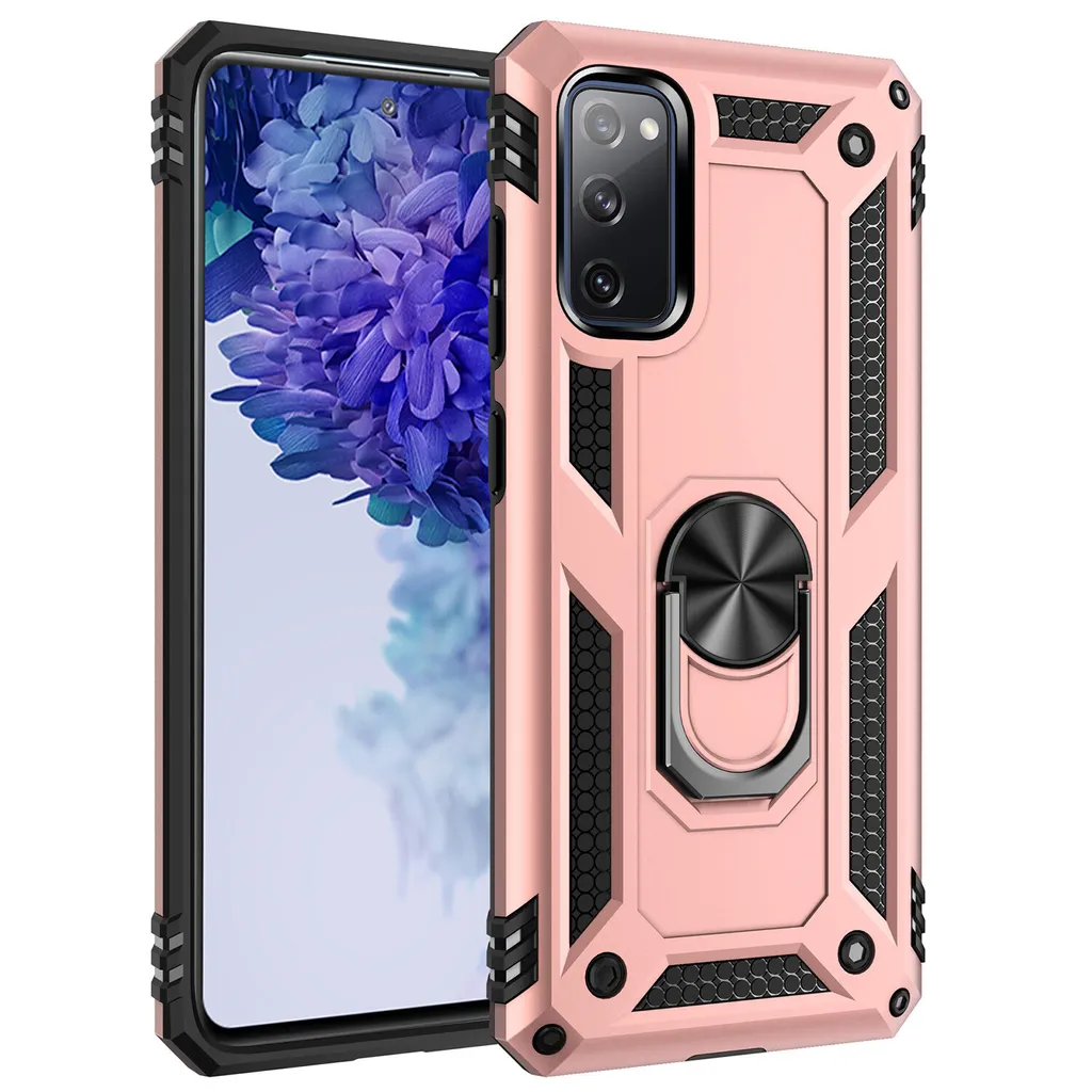 Custodia Samsung S20 FE Rose Gold - Protezione Militare con Anello