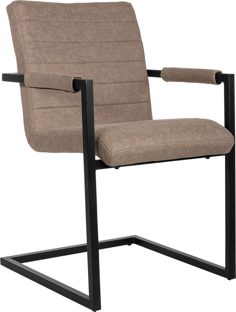 Esszimmerstuhl Freischwinger Taupe Eisengestell PARZIVO