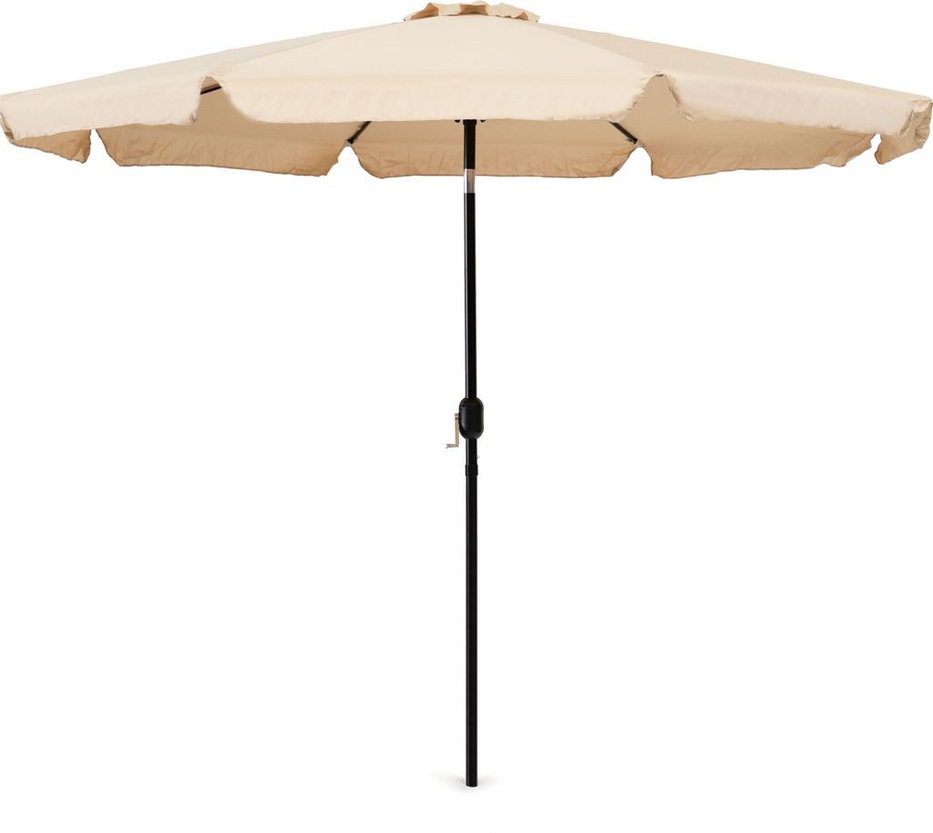 Gartenschirm groß 3m diagonal gebrochen mit Kurbel beige