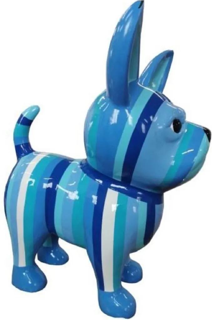 Embellissez votre Jardin avec cette Sculpture Chihuahua Bleue de 55 cm