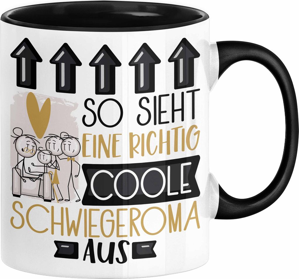 Schwiegeroma Geschenk Tasse Geschenkidee für Schwiegeroma Geburtstag Weihnachten Spruch So Sieht Eine Richtig Coole Schwiegeroma Aus Kaffee-Becher...