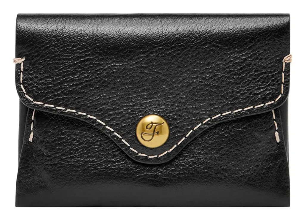 Fossil Heritage Card Case Black noir étui carte de crédit en cuir chic