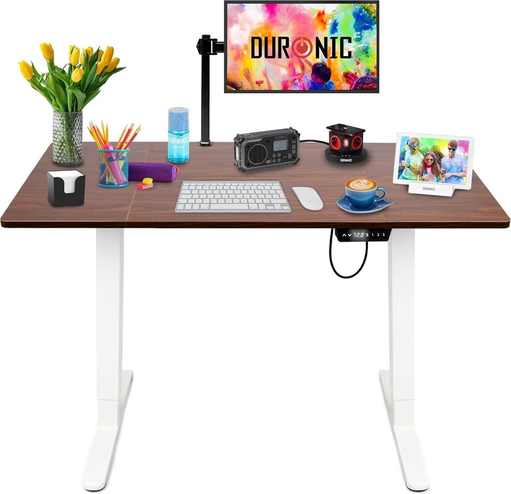 CD120 WT Höhenverstellbarer Schreibtisch, Computertisch für Büro, Gaming und Streaming, elektrischer Schreibtisch mit USB Port, 120 x 60 cm Sitz...
